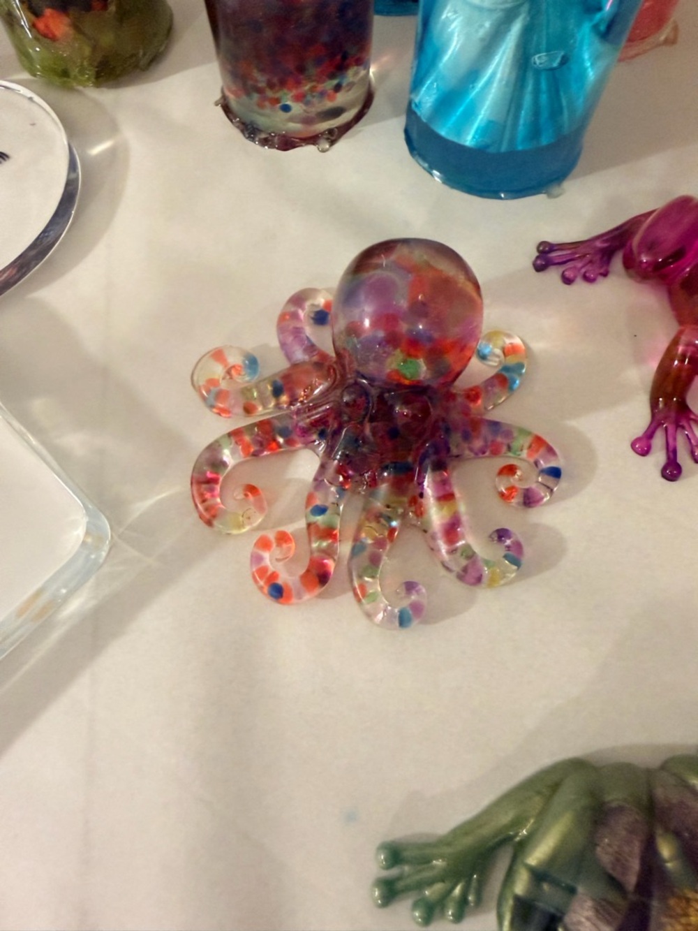 Colorful Glass Octopus Figurine